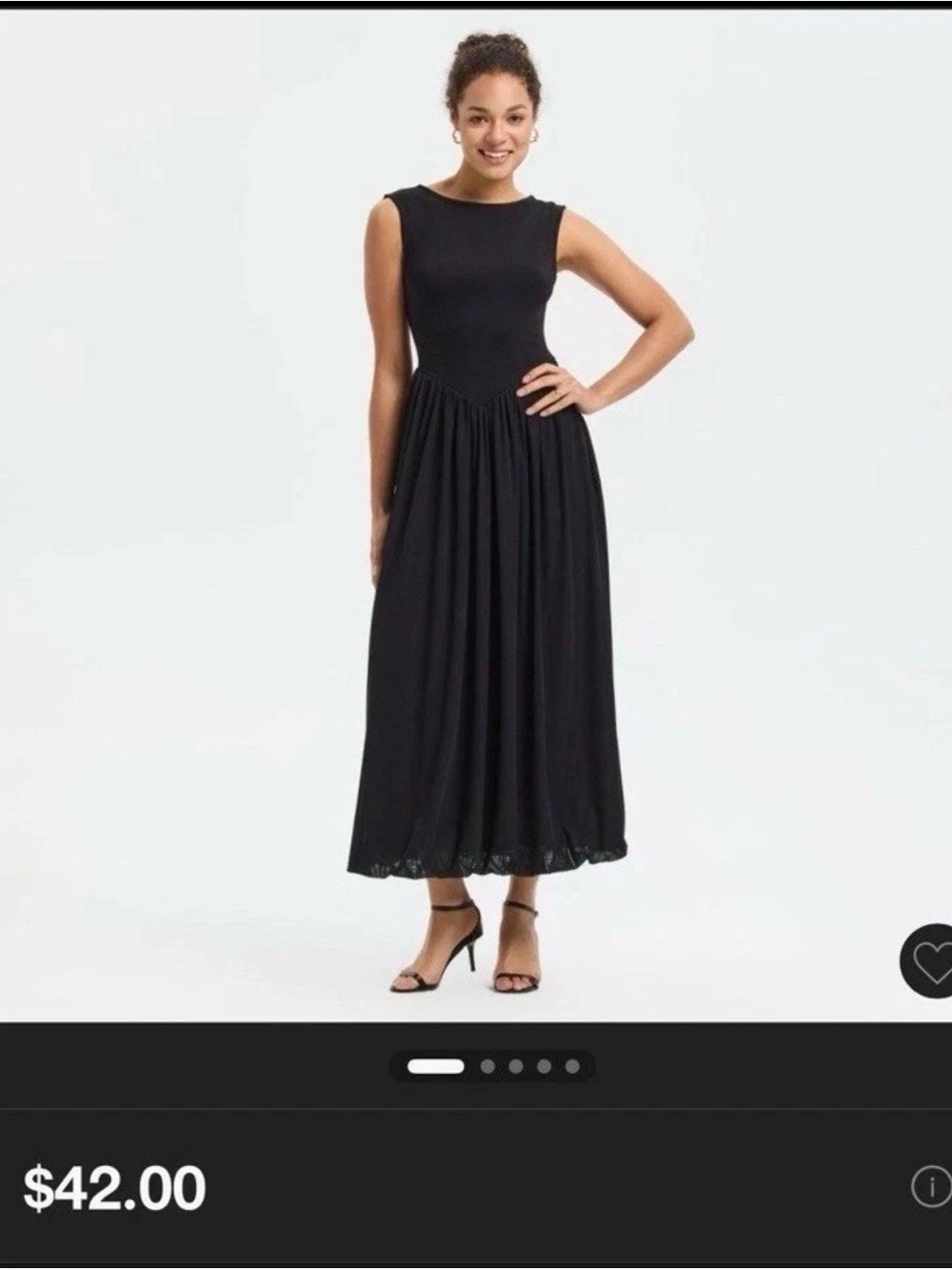 A New Day Women’s Sleeveless Bubble Hem Midi Dress-Black